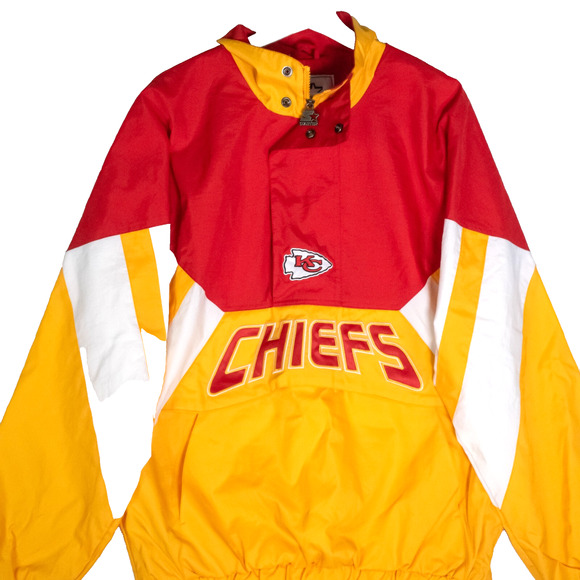 Kansas City Chiefs Jacket Starter Half Zip Pullover Red Yellow Mens Size M Retro - Picture 4 of 14